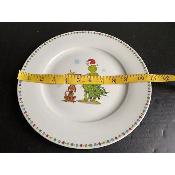 Dr Seuss The Grinch & Max Christmas Tree 10.5" Ceramic Dinner Plate NEW - Picture 5 of 6